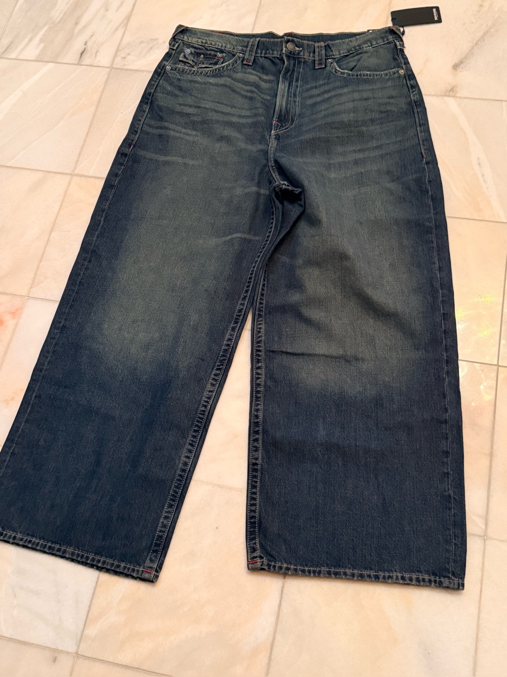 True Religion Men's Relaxed Wide-Leg Jeans in Faded Blue